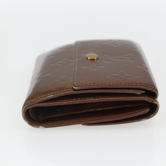 LOUIS VUITTON Vernis Portefeuille Elise Wallet Bronze M91170 Auth 157502
