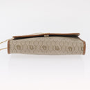 Christian Dior Honeycomb Canvas Shoulder Bag PVC Beige Gold Auth 157506-10