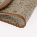 Christian Dior Honeycomb Canvas Shoulder Bag PVC Beige Gold Auth 157506-11