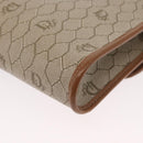 Christian Dior Honeycomb Canvas Shoulder Bag PVC Beige Gold Auth 157506-14