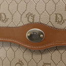 Christian Dior Honeycomb Canvas Shoulder Bag PVC Beige Gold Auth 157506-15