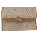 Christian Dior Honeycomb Canvas Shoulder Bag PVC Beige Gold Auth 157506-2