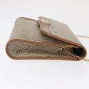 Christian Dior Honeycomb Canvas Shoulder Bag PVC Beige Gold Auth 157506-4