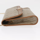 Christian Dior Honeycomb Canvas Shoulder Bag PVC Beige Gold Auth 157506-5