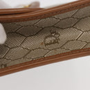 Christian Dior Honeycomb Canvas Shoulder Bag PVC Beige Gold Auth 157506-6