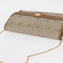 Christian Dior Honeycomb Canvas Shoulder Bag PVC Beige Gold Auth 157506-7