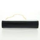 Salvatore Ferragamo Gancini Chain Shoulder Bag Leather Black Gold Auth 157507V-10