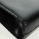 Salvatore Ferragamo Gancini Chain Shoulder Bag Leather Black Gold Auth 157507V-11