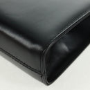 Salvatore Ferragamo Gancini Chain Shoulder Bag Leather Black Gold Auth 157507V-14