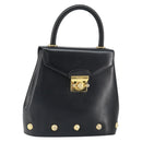 Salvatore Ferragamo Hand Bag Leather Black Gold Auth 157508-1