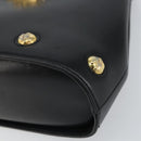 Salvatore Ferragamo Hand Bag Leather Black Gold Auth 157508-9