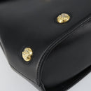 Salvatore Ferragamo Hand Bag Leather Black Gold Auth 157508-14