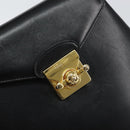 Salvatore Ferragamo Hand Bag Leather Black Gold Auth 157508-17