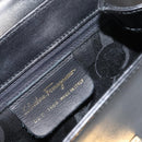 Salvatore Ferragamo Hand Bag Leather Black Gold Auth 157508-12