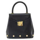 Salvatore Ferragamo Hand Bag Leather Black Gold Auth 157508-13