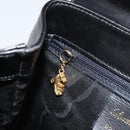 Salvatore Ferragamo Hand Bag Leather Black Gold Auth 157508-20