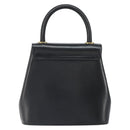 Salvatore Ferragamo Hand Bag Leather Black Gold Auth 157508-2
