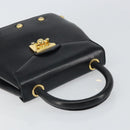 Salvatore Ferragamo Hand Bag Leather Black Gold Auth 157508-6