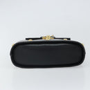 Salvatore Ferragamo Hand Bag Leather Black Gold Auth 157508-5