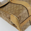 CELINE Macadam Canvas Hand Bag PVC Beige Gold Auth 157509-11