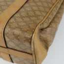 CELINE Macadam Canvas Hand Bag PVC Beige Gold Auth 157509-12