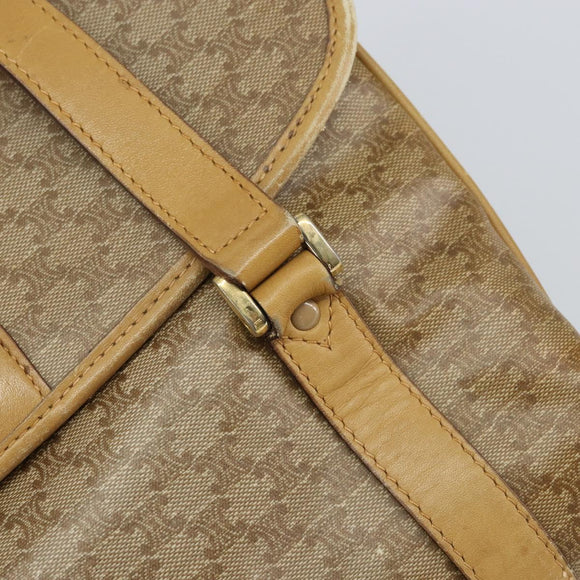 CELINE Macadam Canvas Hand Bag PVC Beige Gold Auth 157509