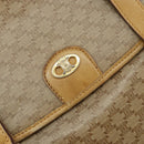 CELINE Macadam Canvas Hand Bag PVC Beige Gold Auth 157509-15