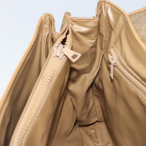CELINE Macadam Canvas Hand Bag PVC Beige Gold Auth 157509