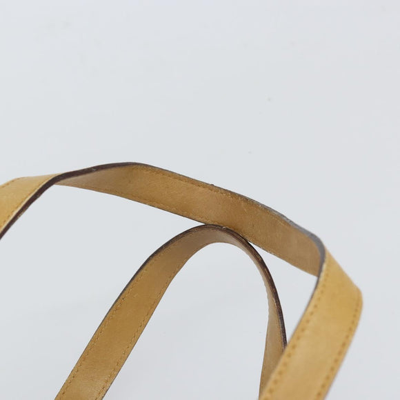 CELINE Macadam Canvas Hand Bag PVC Beige Gold Auth 157509