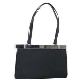 GUCCI Semi Shoulder Bag Nylon Black Silver Auth 157510