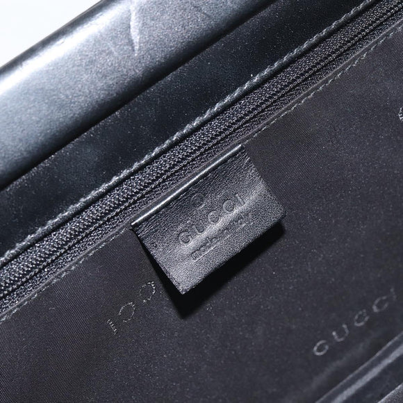 GUCCI Semi Shoulder Bag Nylon Black Silver Auth 157510