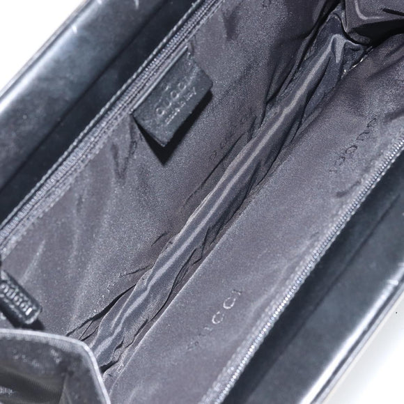 GUCCI Semi Shoulder Bag Nylon Black Silver Auth 157510