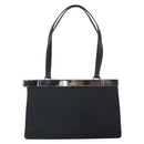 GUCCI Semi Shoulder Bag Nylon Black Silver Auth 157510-13