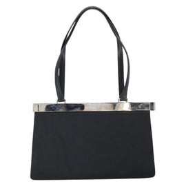 GUCCI Semi Shoulder Bag Nylon Black Silver Auth 157510 - 0