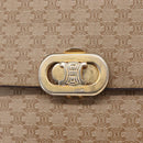 CELINE Macadam Canvas Shoulder Bag PVC Beige Gold Auth 157511-14