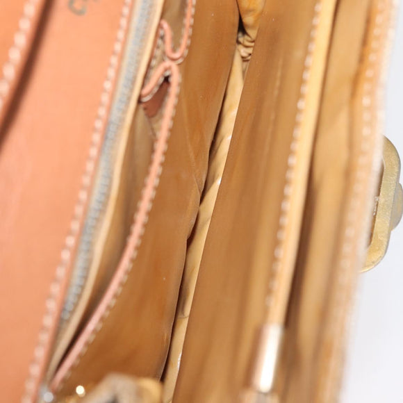 CELINE Macadam Canvas Shoulder Bag PVC Beige Gold Auth 157511