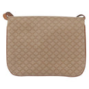 CELINE Macadam Canvas Shoulder Bag PVC Beige Gold Auth 157511-3