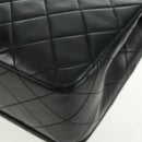 CHANEL Matelasse Chain Shoulder Bag Lamb Skin Black Gold CC Auth 157515SM-14
