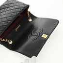 CHANEL Matelasse Chain Shoulder Bag Lamb Skin Black Gold CC Auth 157515SM-16