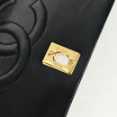 CHANEL Matelasse Chain Shoulder Bag Lamb Skin Black Gold CC Auth 157515SM-17