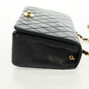 CHANEL Matelasse Chain Shoulder Bag Lamb Skin Black Gold CC Auth 157515SM-6