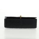 CHANEL Matelasse Chain Shoulder Bag Lamb Skin Black Gold CC Auth 157515SM-10