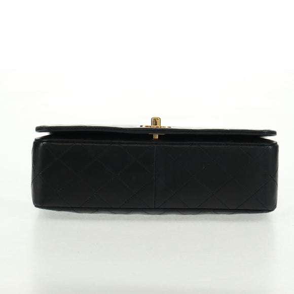 CHANEL Matelasse Chain Shoulder Bag Lamb Skin Black Gold CC Auth 157515SM