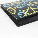 GUCCI GG Ghost Clutch Bag Leather Black 433665 Auth 157516V-16