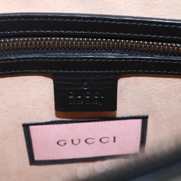 GUCCI GG Ghost Clutch Bag Leather Black 433665 Auth 157516V