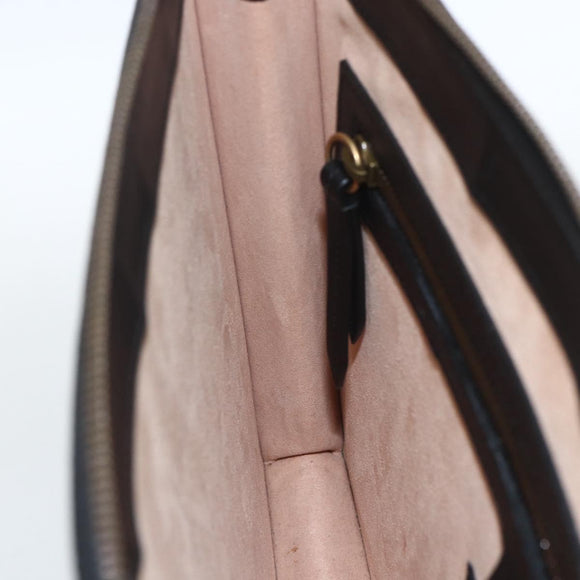 GUCCI GG Ghost Clutch Bag Leather Black 433665 Auth 157516V