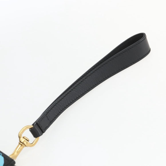 GUCCI GG Ghost Clutch Bag Leather Black 433665 Auth 157516V