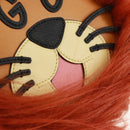 GUCCI Interlocking G Lion Clutch Bag Leather Brown Silver 704806 Auth 157517SAV-16