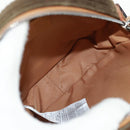 GUCCI Interlocking G Lion Clutch Bag Leather Brown Silver 704806 Auth 157517SAV-18