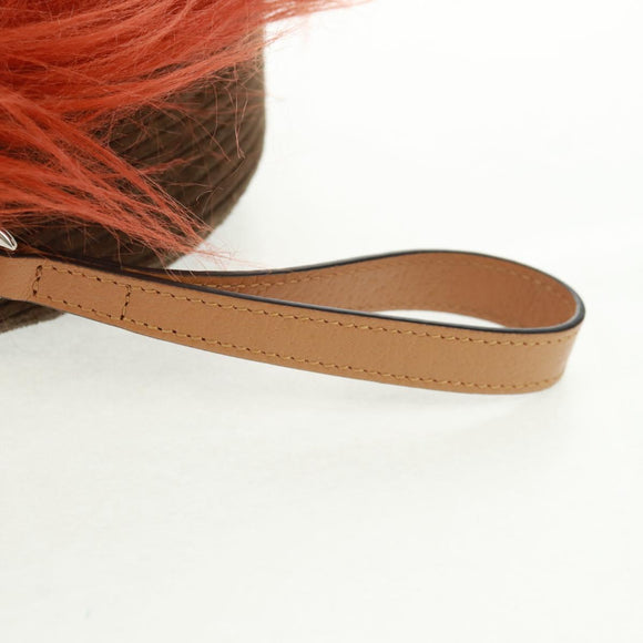 GUCCI Interlocking G Lion Clutch Bag Leather Brown Silver 704806 Auth 157518SAV